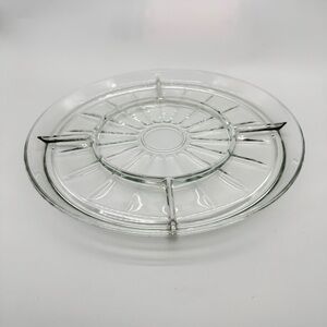 Vintage Mid Century 1960’s Clear Glass Serving Platter‎